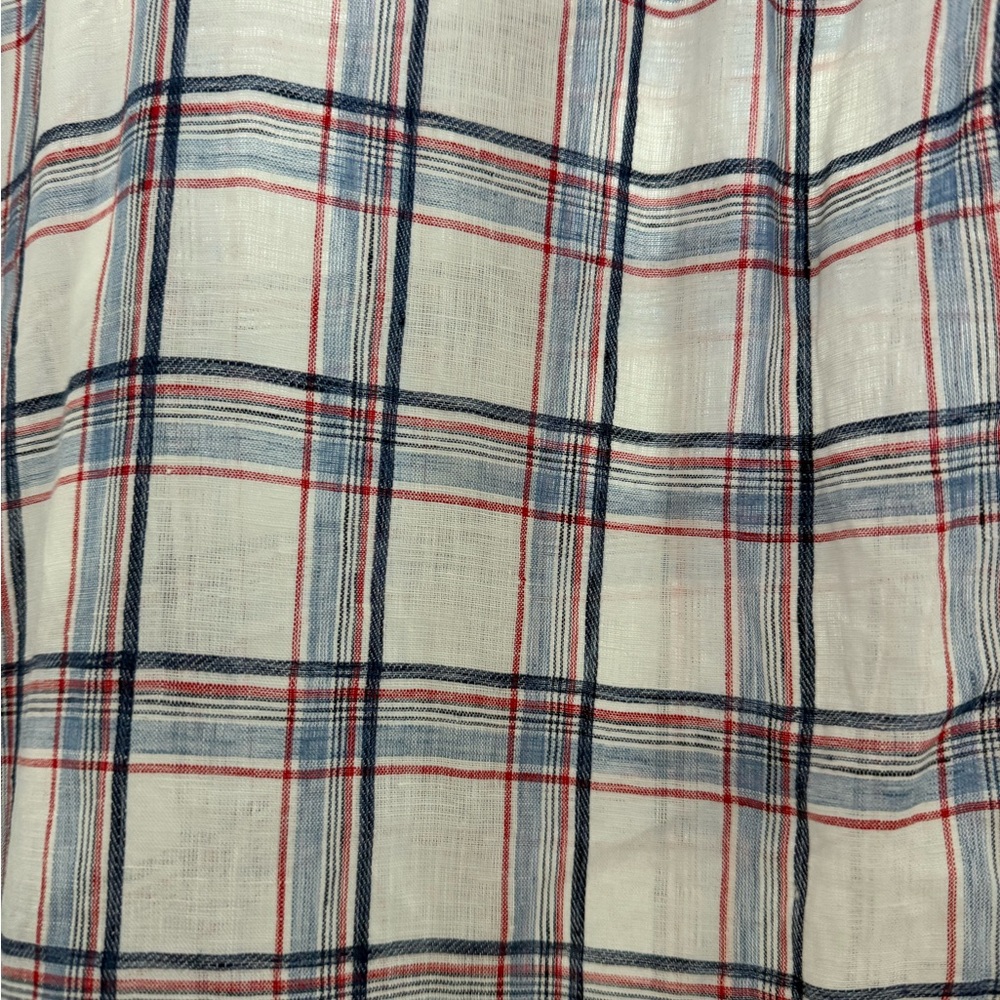 Frank & Eileen White Shirt Dress with Red and Blue Plaid. Size S. NWOT. - Picture 2 of 6